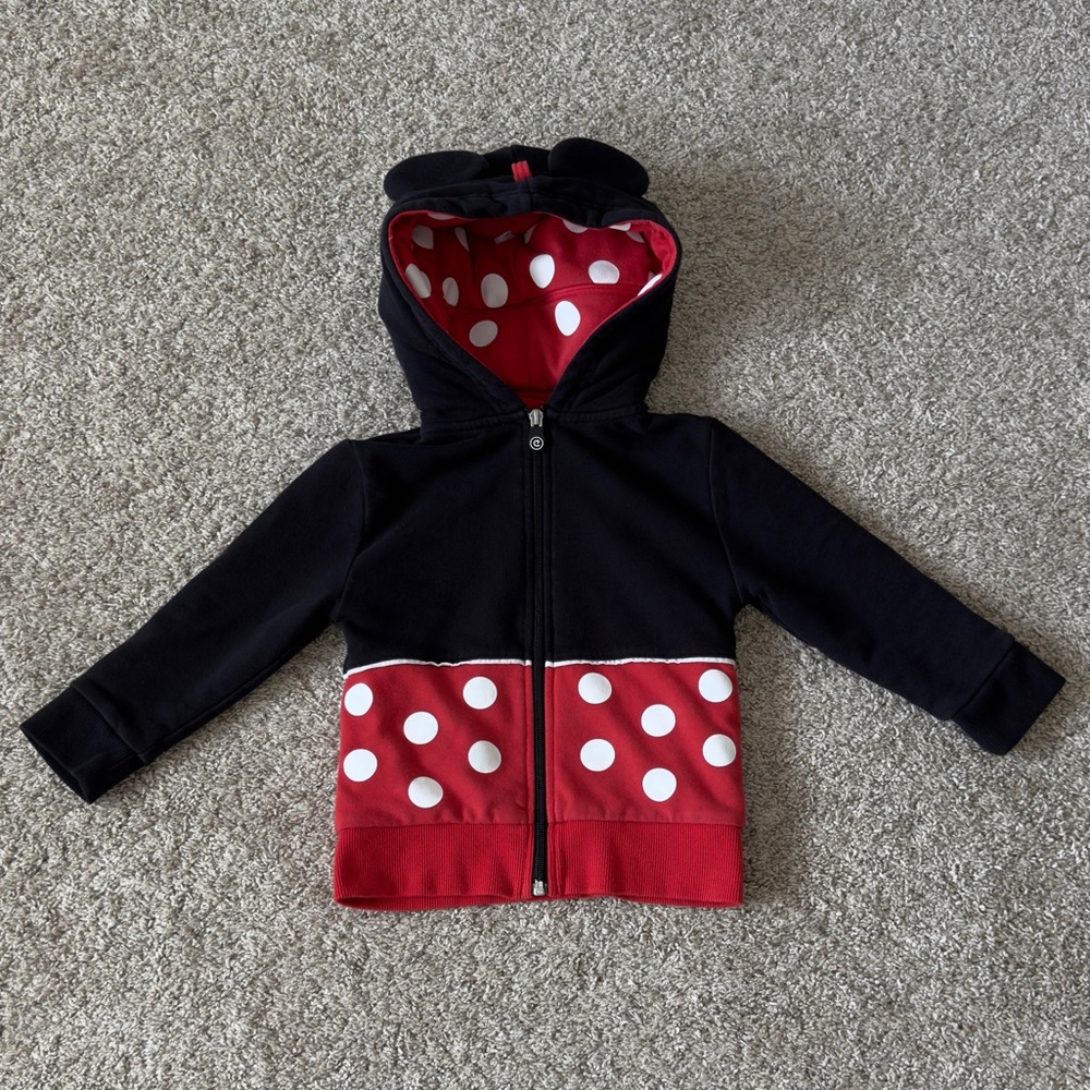 Cubcoats 2-in-1 Disney Minnie Mouse convertible zip-up hoodie plush size 3 years